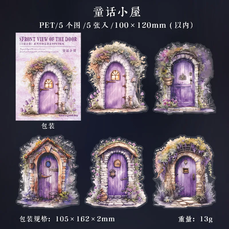 5 шт. декоративные наклейки пейзаж дверь Mengtai