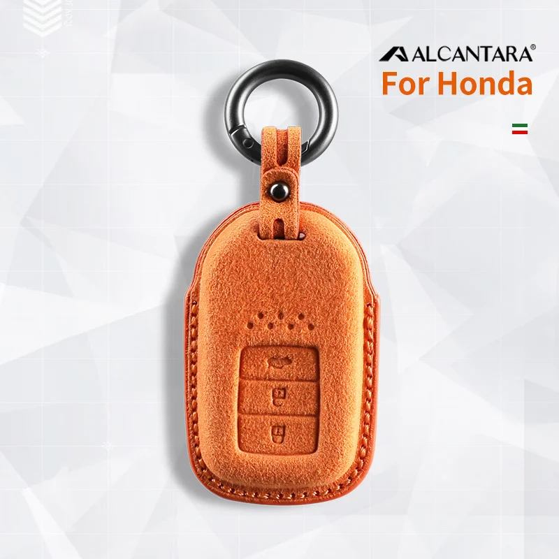 

Alcantara Car Key Case Cover Protector For Honda Accord 9 Crider 2015-2016 HRV CRV Vezel Odyssey Civic Fit Jade