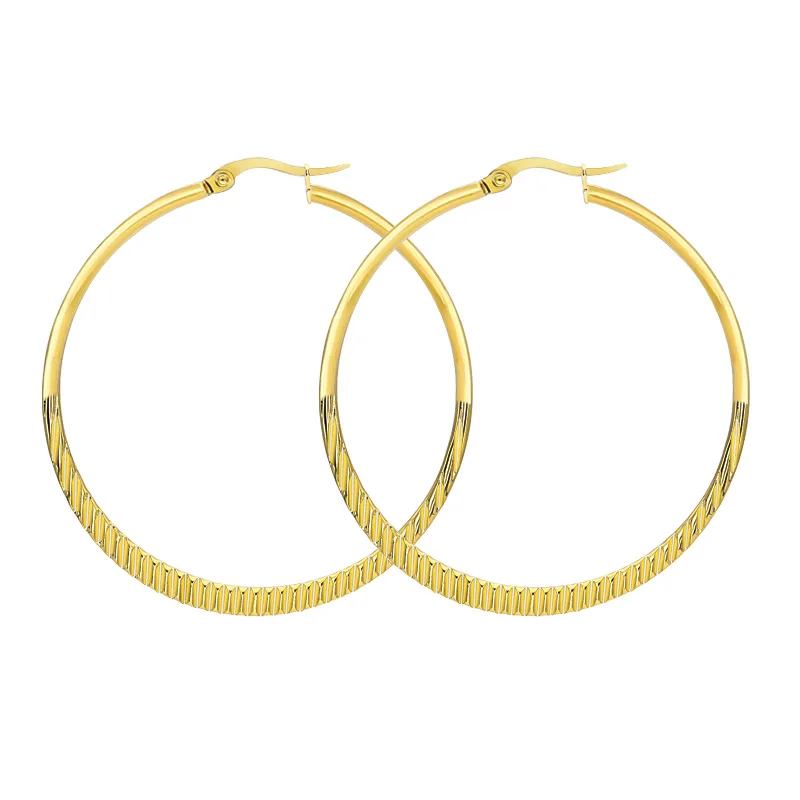 

Bxzyrt 1Pair 50mm Stainless Steel Hoop Earrings For Women Statement Big Silver/Gold Color Round Circle Loop Earring Party Gift