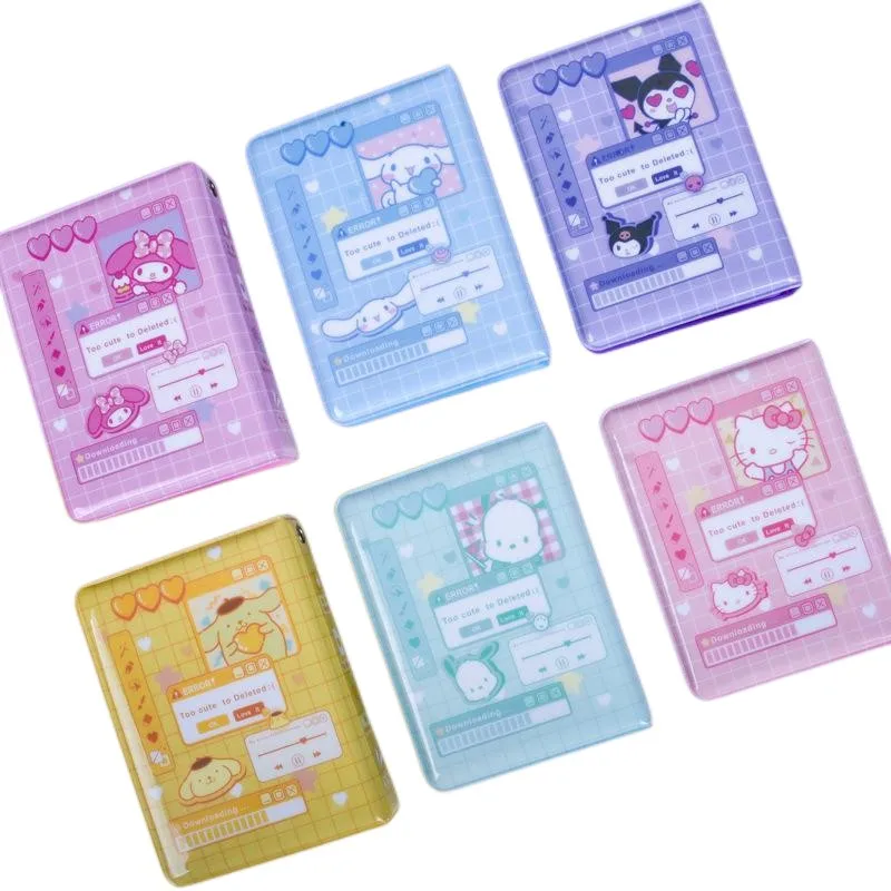 

Kawaii Sanrioed Cinnamoroll Kuromi Hello Kitty Cartoon Wearable Pendant Small and Portable Photo Album Star Photo Storage Folder