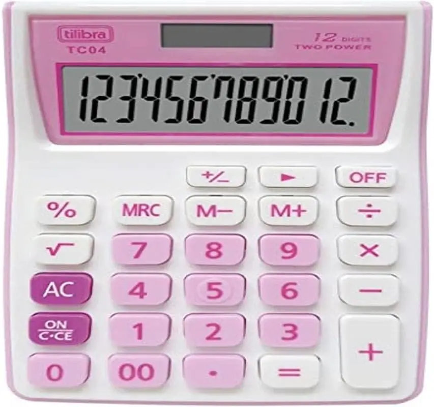 

Calculadora de Bolso 12 Dígitos Grande TC04 Rosa - 1 un calculadora cientfica