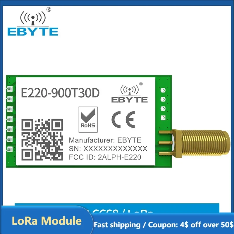 Беспроводной модуль LLCC68 LoRa 868 МГц 915 30 дБм с длинным диапазоном 10 км