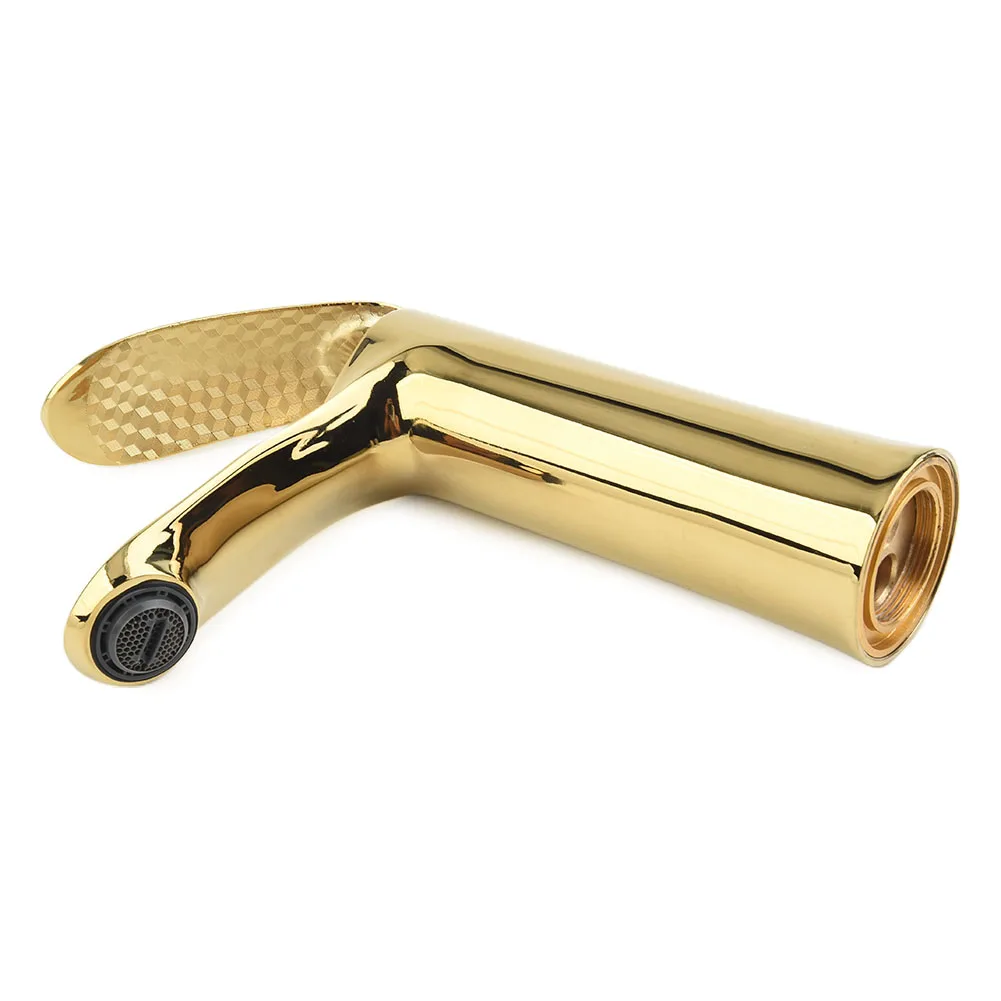 

Single Hole Gold Brass Wash Basin Faucet Sink Faucet Cold And Hot Water Faucet Single Handle Bathroom Faucets Showers