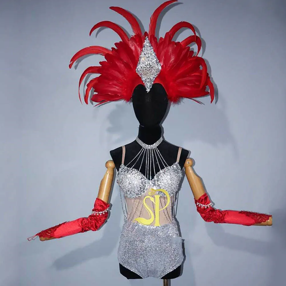 Перо Gogo Dacer наряд для ночного клуба бара костюм коммерческих выступлений