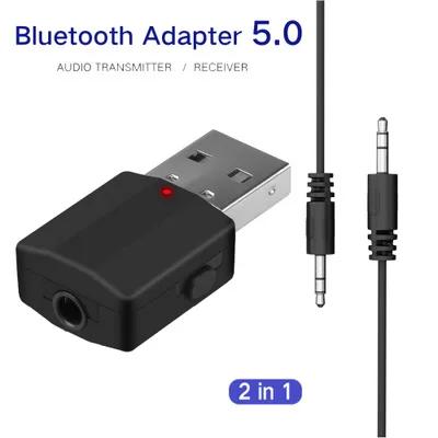 

USB Bluetooth 5.0 Transmitter Receiver 2 In 1 EDR Adapter Dongle 3.5mm AUX For TV PC Headphones Home Stereo Car HIFI Audio