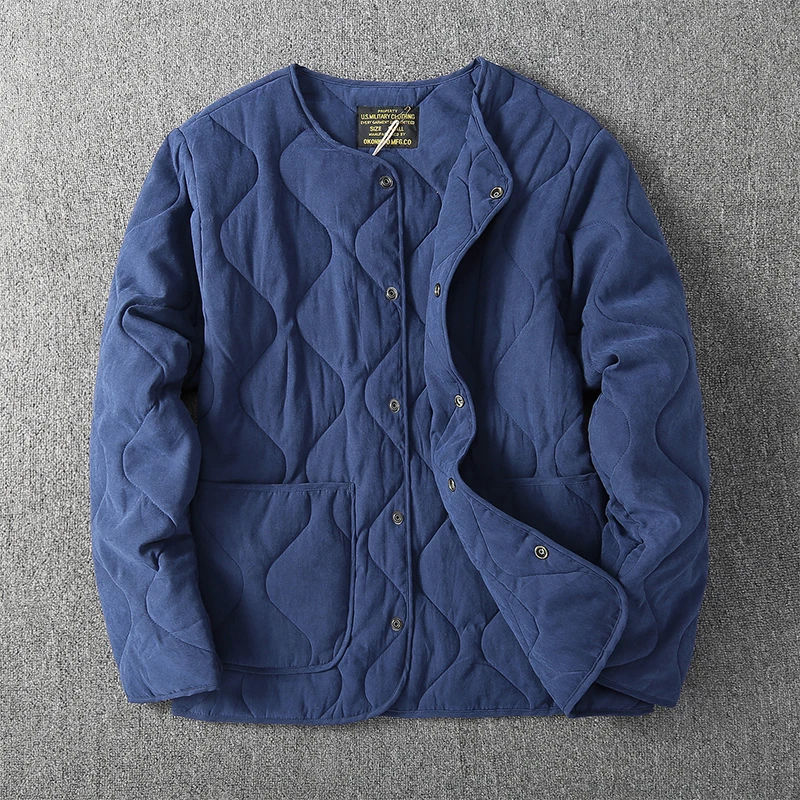 Men Winter New Khaki Thick Multi-pocket Tooling Padded Jacke