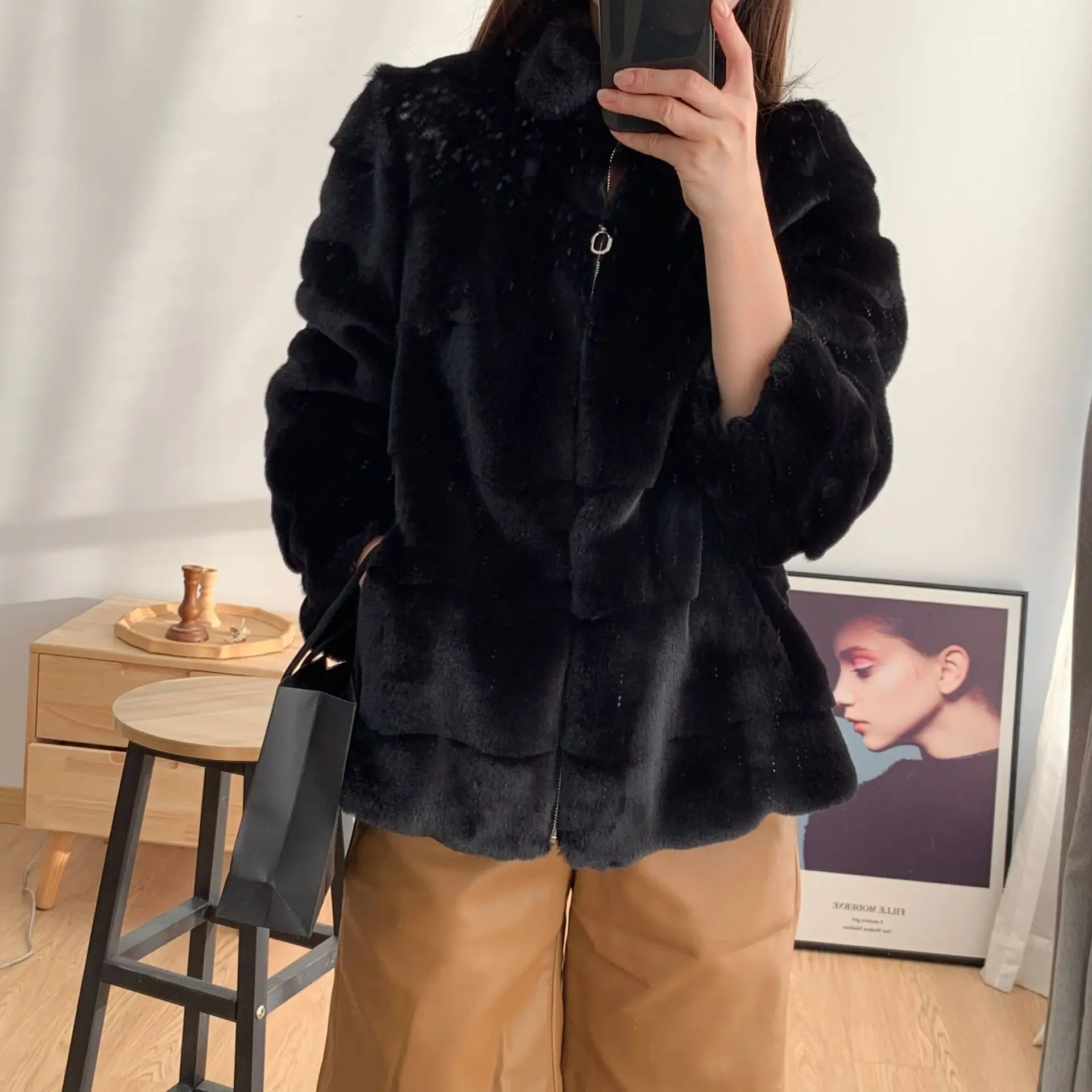 Flash Sale Women Women Coat Fur Thick Winter Office Lady Other Fur Yes Real Fur Parkas