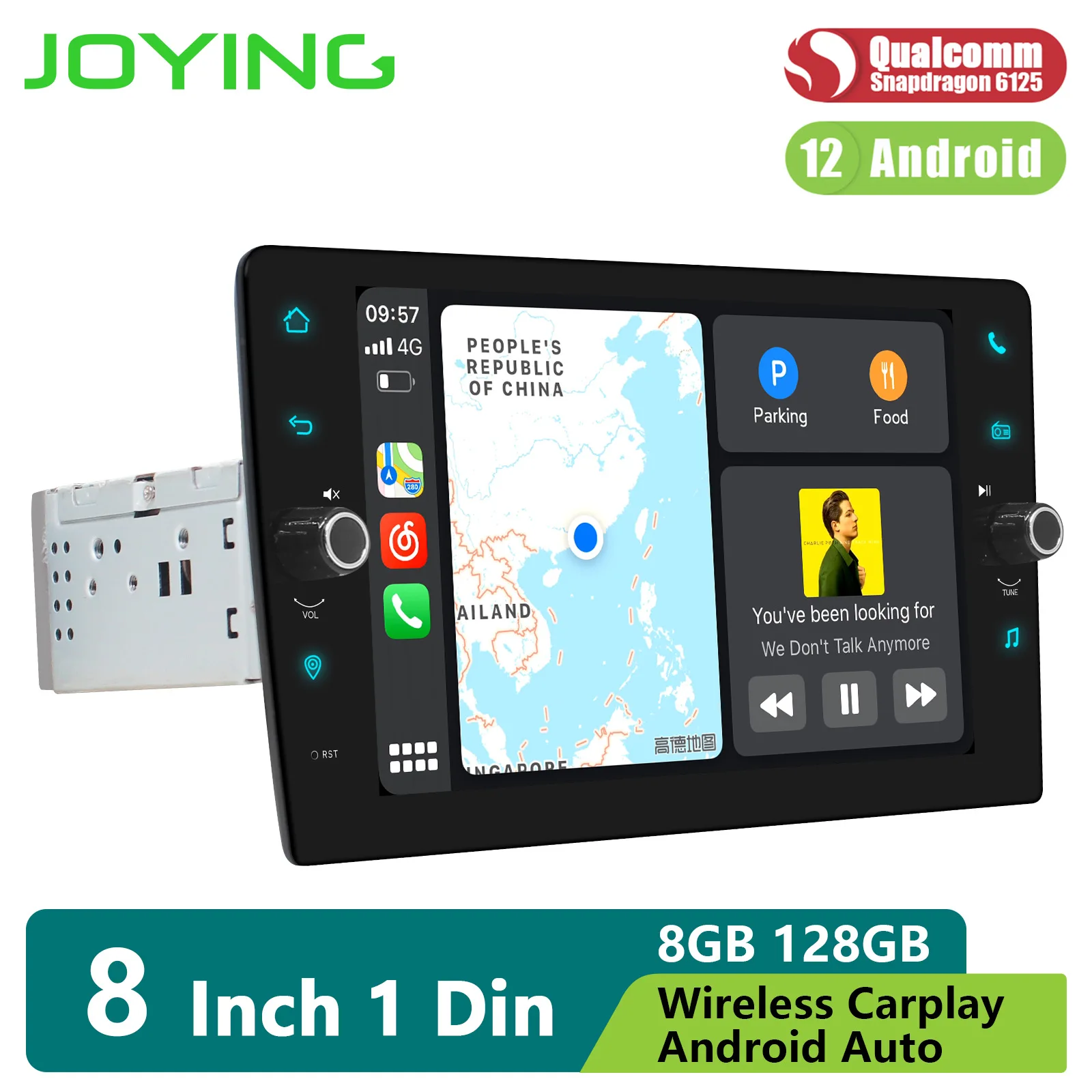 Stereo Universal Head Unit  Single Din Multimeida Carplay Player With Knob On The Panel