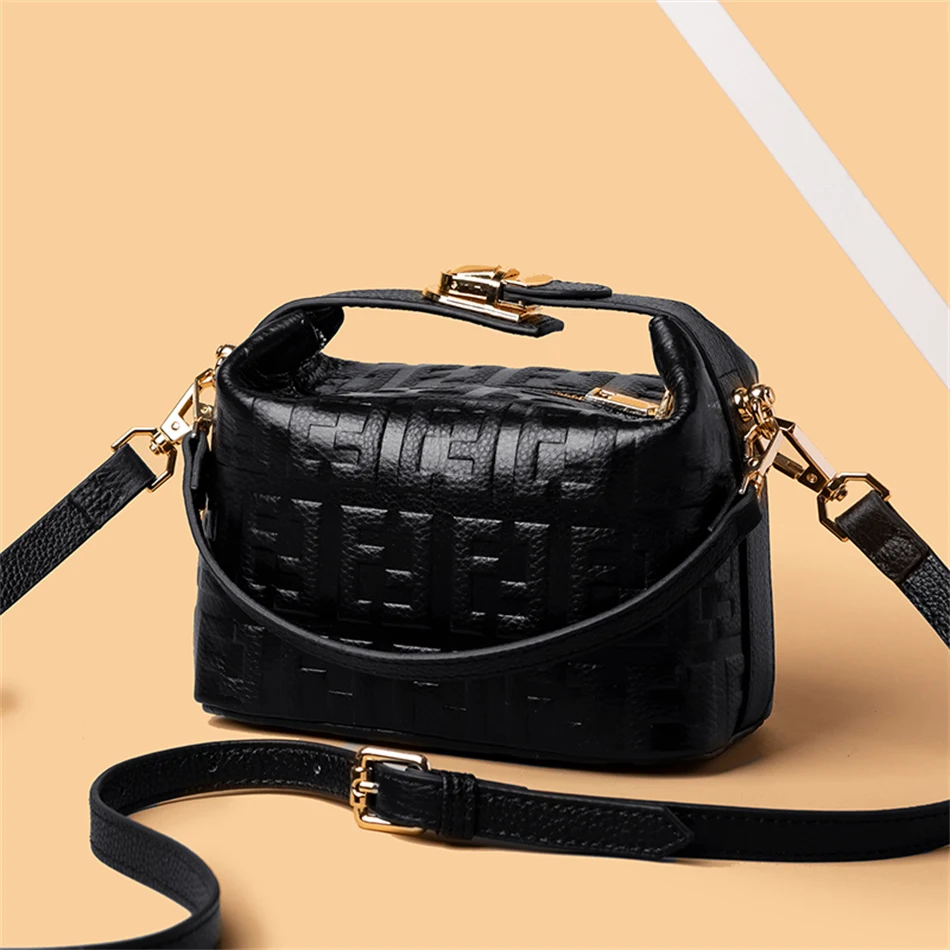

Luxury Designer Women Bag 100% Genuine Cow Leather Shoulder Bag Fashion Crossbody Messenger Tote Sac Female Branded Travel Bags