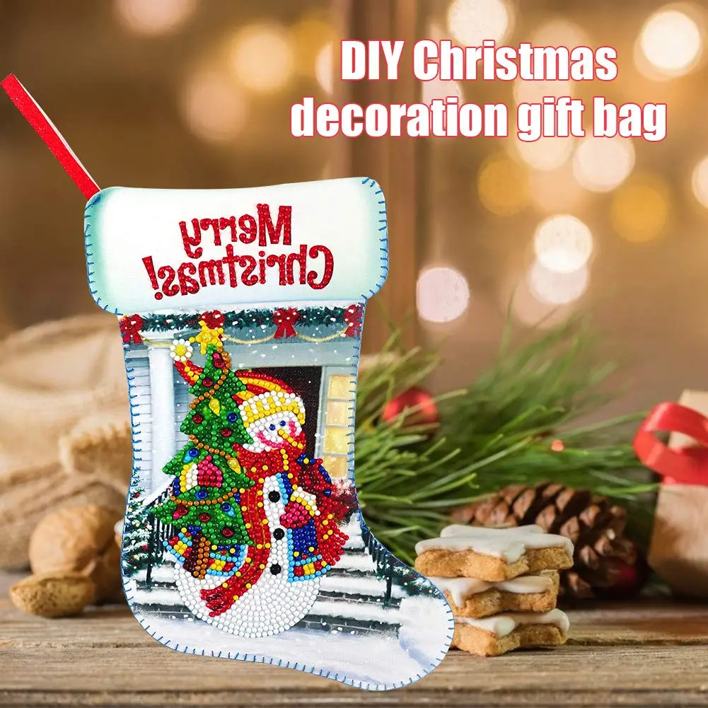 

Diamond Painting Christmas Stockings DIY Rhinestone Diamond Embroidery Christmas Hanging Ornament Xmas Tree Decoration