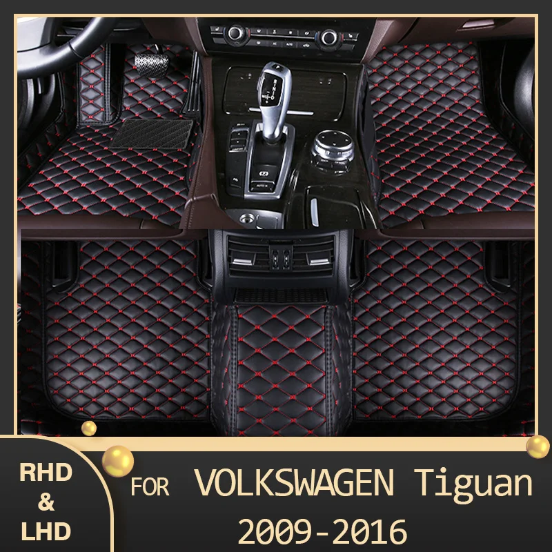 

MIDOON Car floor mats for Volkswagen TIGUAN 2009 2010 2011 2012 2013 2014 2015 2016 Custom auto foot Pads automobile carpet cove