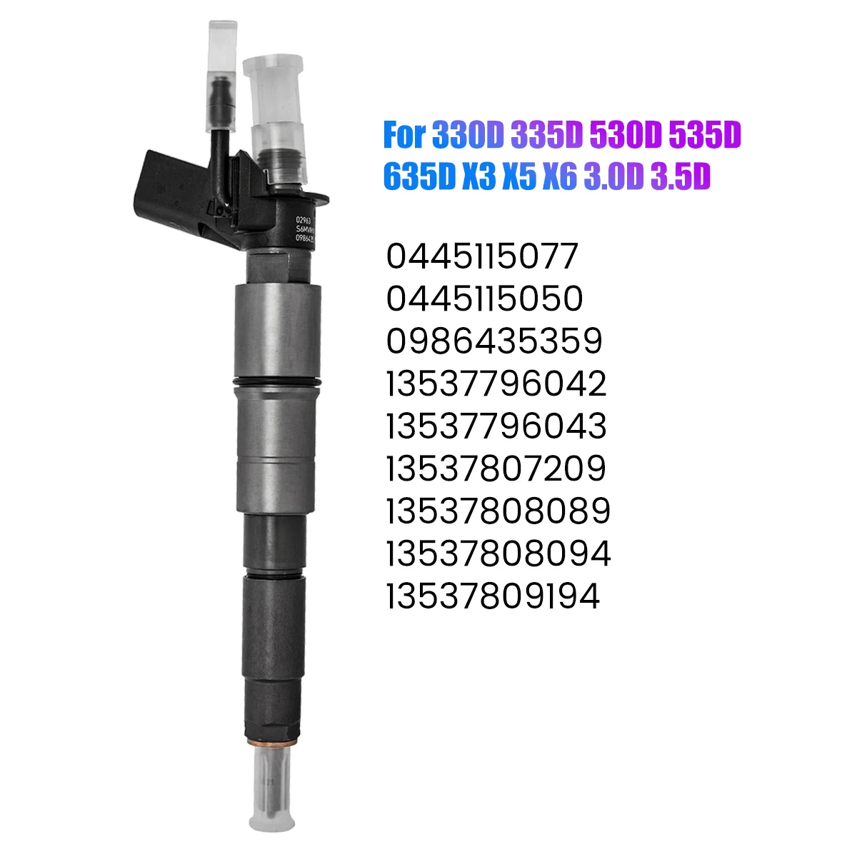 

Diesel Fuel Injector for BMW 3 5 6 330D 535D Series X3 X5 X6 3.0D 3.5D 2005- 2013 CDI 0445115077 13537808089
