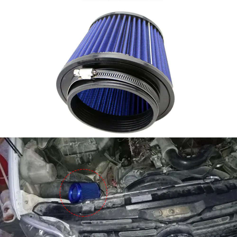 

76mm 100mm 115mm Universal Car Air Filter High Flow Inlet Car Cold Air Intake Air Filter Cleaner Pipe Modified Scooter