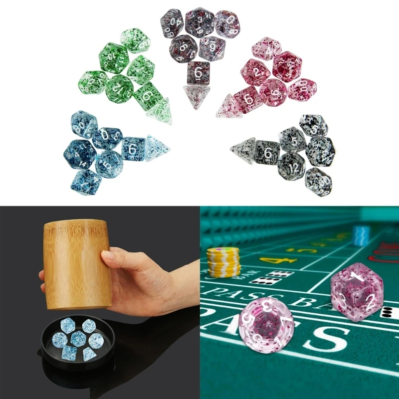 

F1FD 7Pcs/pack Various Shapes Digital Game Dices Club Party Family Board Game Props