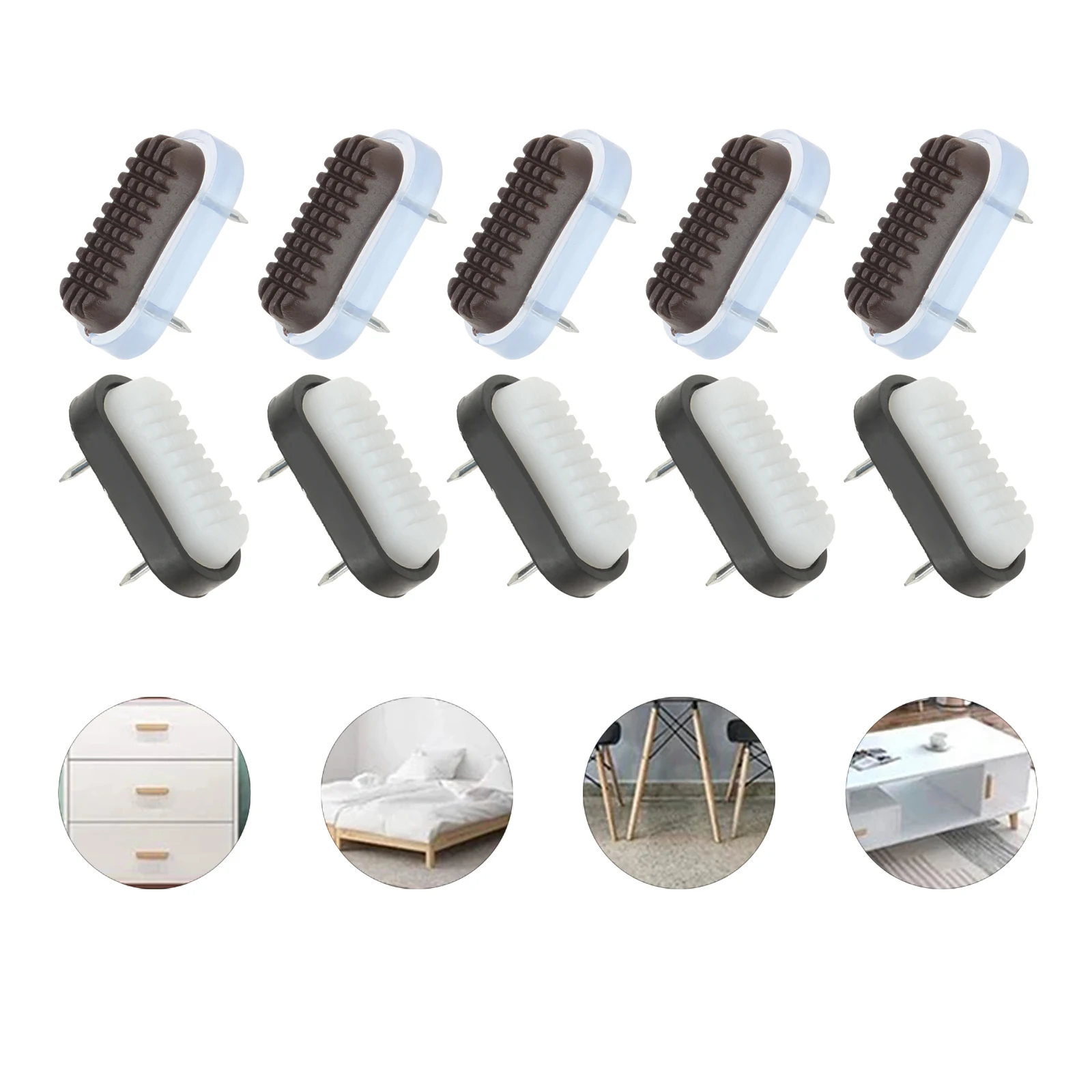 10Pcs Increase Height Furniture Glides Pads Furniture Sliders Chair Leg Movers Floor Protectors Double Nail on Furniture Pads