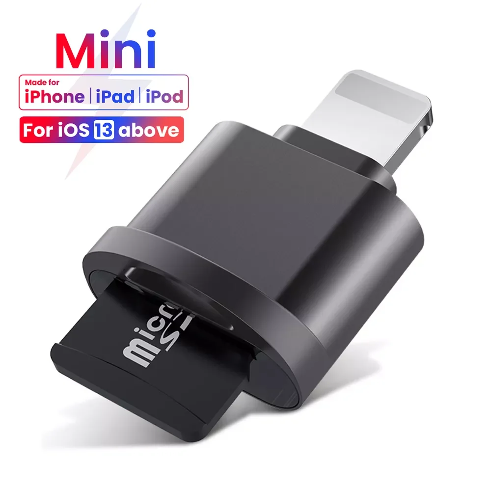 

For iPhone Card Reader Micro SD TF Card Reader Adapter for iOS 13 Above System External OTG Memory Card Reader For iPhone 13 12