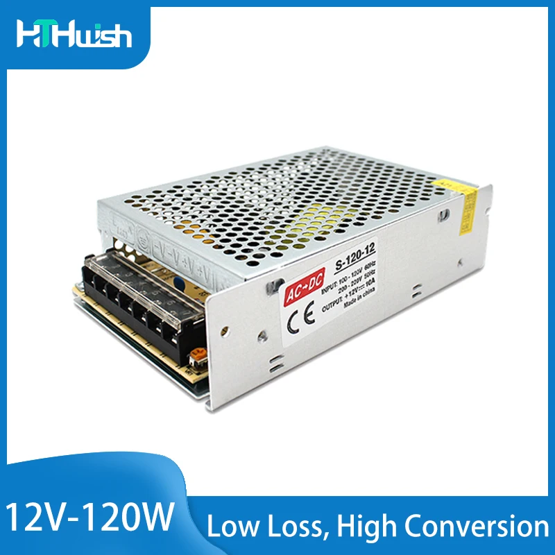 

DC 220V To 12V 10A Switching Power Supply Driver for Leds AC 120W Power Adapter Is Suitable for LED Strip Lights