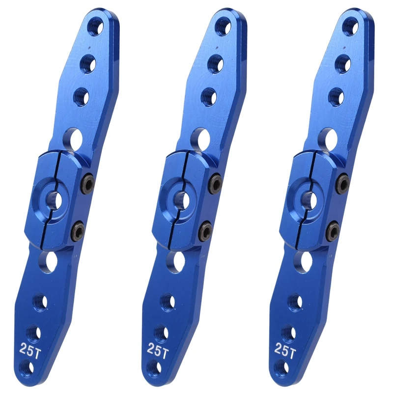 

-3PCS Aluminum Steering Servo Horn Arm 25T For 1/8 1/10 RC Car Boat Upgrade Part