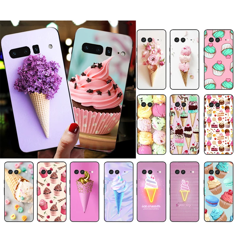 

Phone Case for Google Pixel 7 Pro 7 6A 6 Pro 5A 4A 3A Pixel 4 XL Pixel 5 6 4 3 XL 3A XL 2 XL Dessert Ice Cream Macarons Cake