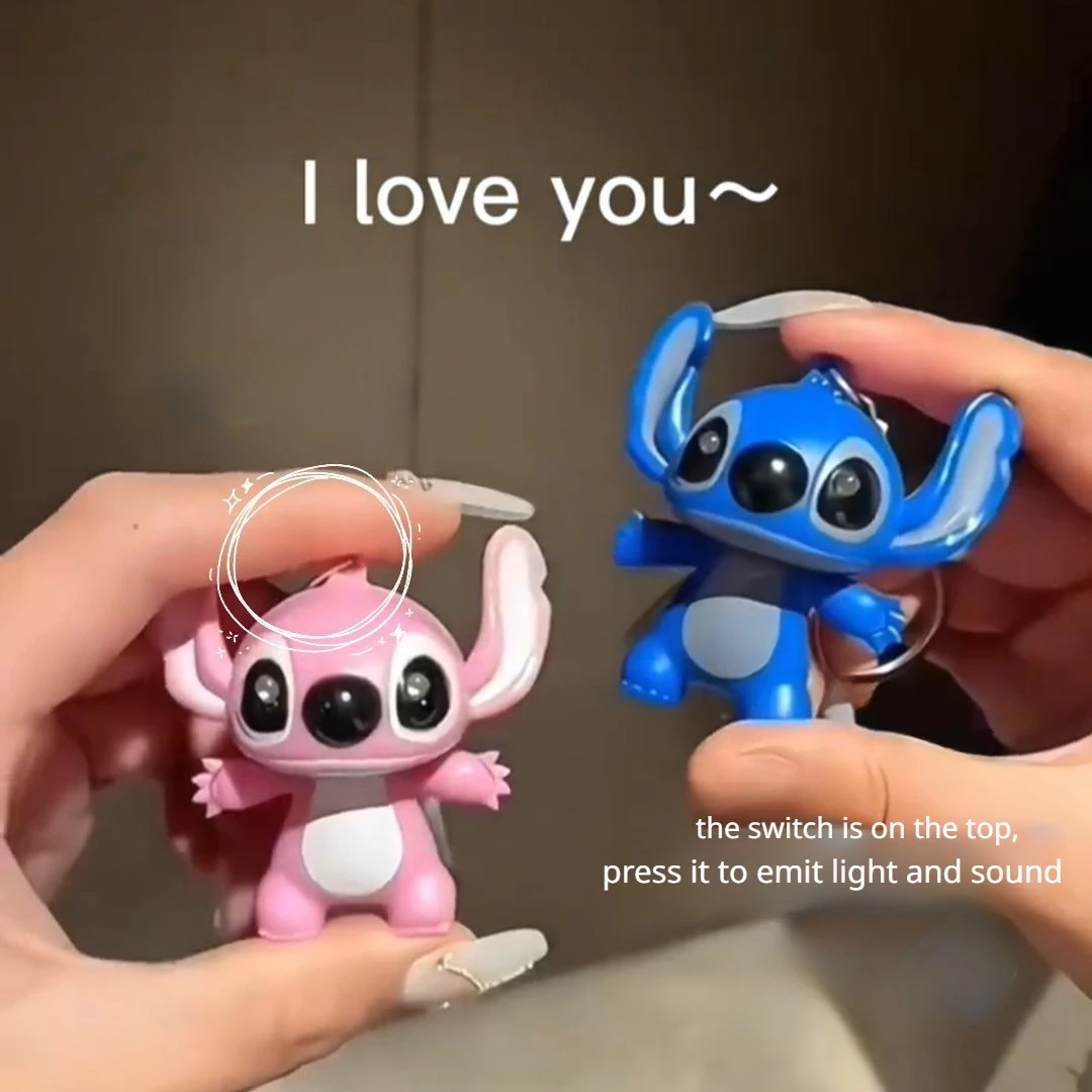 

Брелок для ключей «Я люблю тебя», милая мультяшная аниме Лило и Ститч, светящаяся кукла, школьная сумка, креативное украшение для пары