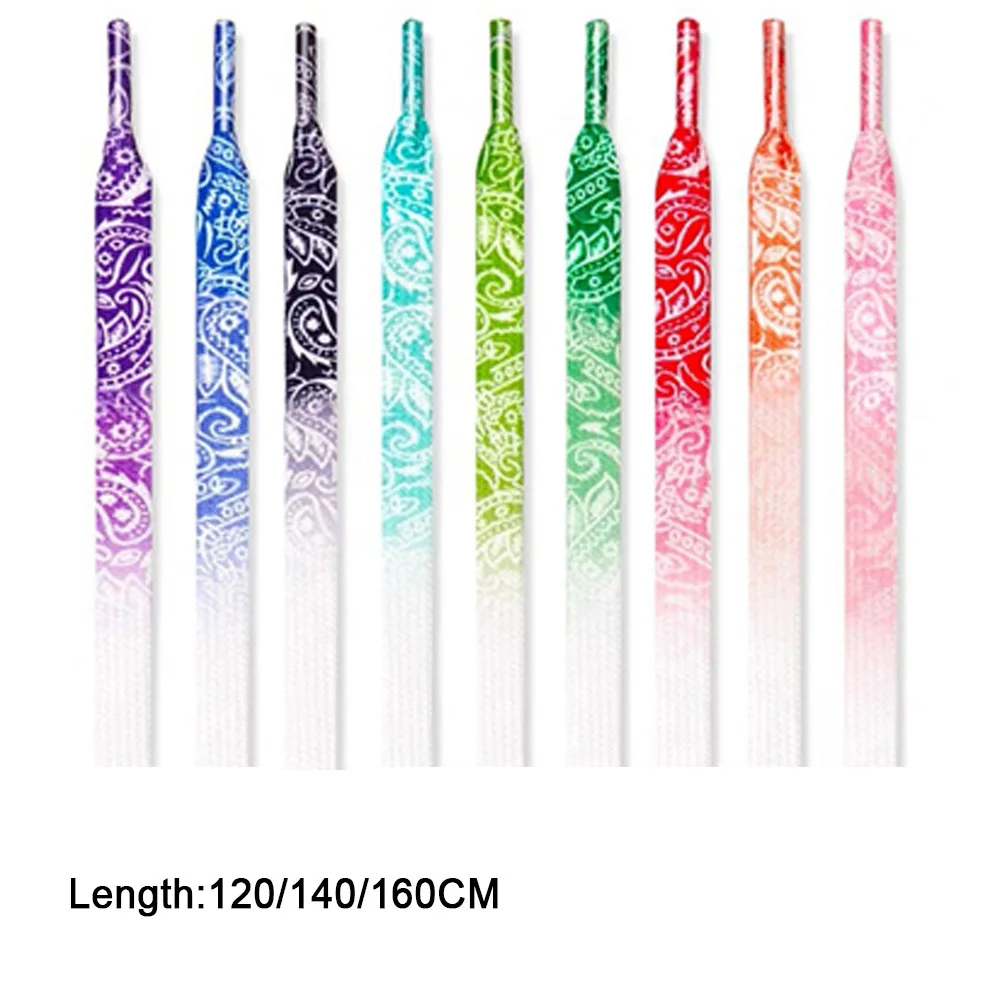 1 Pair Gradient Cashew Shoelaces Flat Shoe Laces Fashion Canvas Leisure Candy Party Fabric Shoelace Woman And Men Shoe Lace