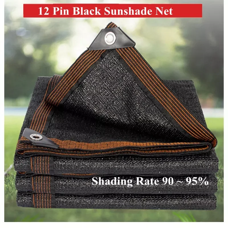 

12 Pin Thickened Anti-UV HDPE Shading Net Greenhouse Succulent Plant Sunshade Net Outdoor Swimming Pool Cover Home Sun Shade Net
