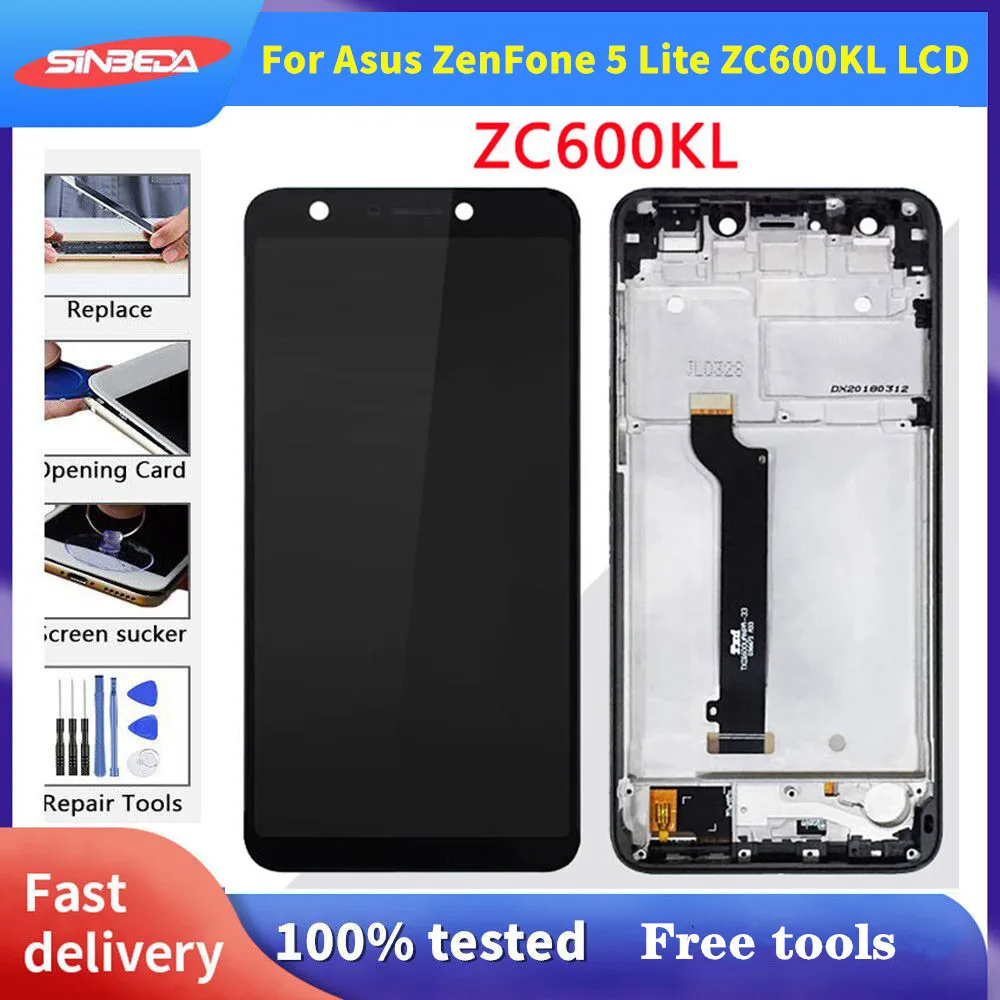 

Оригинальный ЖК-дисплей 6,0 дюйма для Asus ZenFone 5 Lite 2018 ZC600KL S630 SDM630 с рамкой, дисплей с сенсорным экраном и дигитайзером в сборе