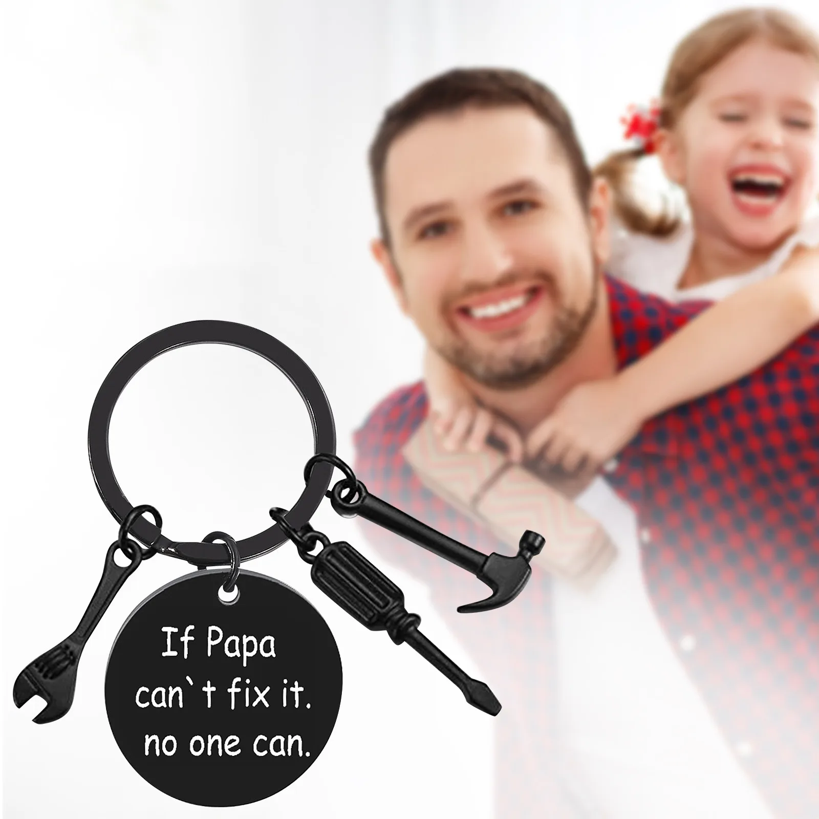 

If Dad Can't Fix It No One Can Screwdriver Wrench Hammer Key Chain Ring Tool Charms Keychain Key Chain Gift For Red for Women