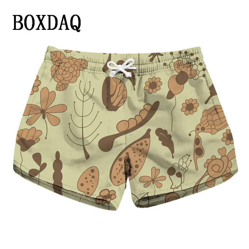 

Summer Women Thin Loose Beach Shorts Fashion Casual Beach Party Holiday Water Sports Pant 3D Print Surfing Swim Shorts Ladies