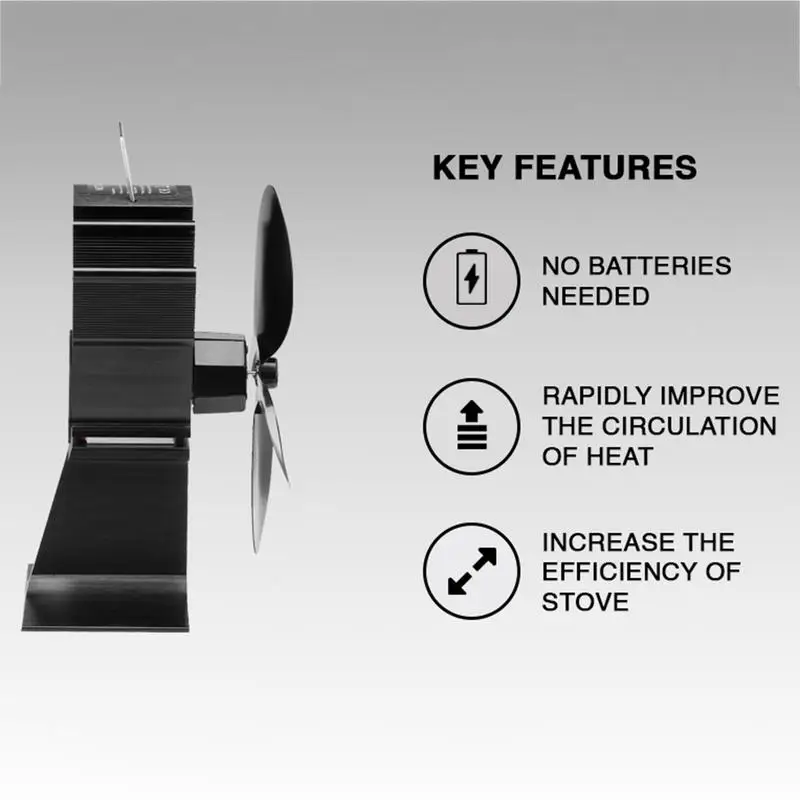 

Fireplace Fans Heat Operated 5 Blades Heat Fan For Wood Stove Upgrade Designed Silent Operation Eco Friendly Heat Fan For Stove