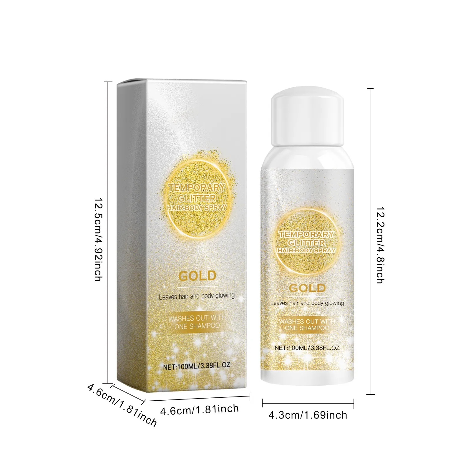Glow Spray Gold Hair Body Glitter Music Festival Party для кожи волос однотонная юбка 100 мл