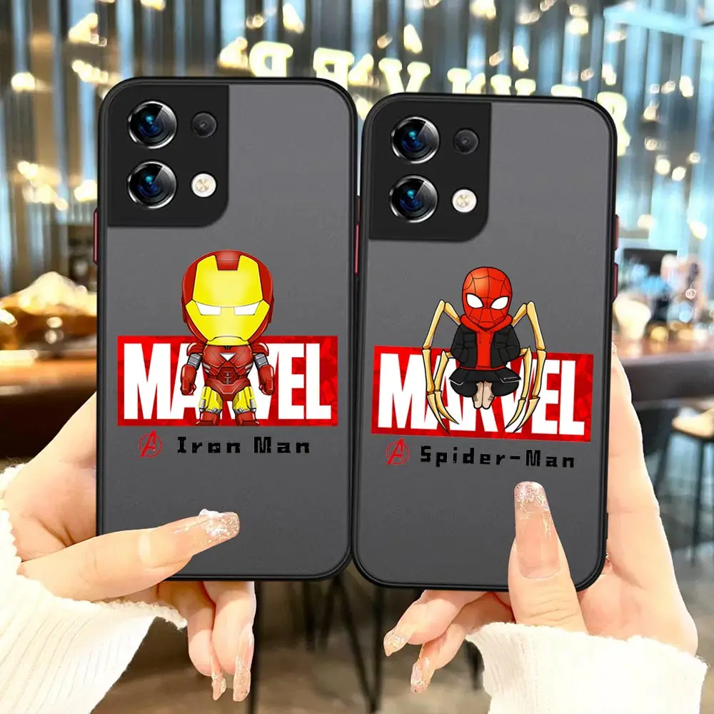 

Marvel Avengers Cartoon Matte Case For OPPO Reno 8 Case For OPPO Reno 8 7 7Z 6Z 6 5 Pro Plus 4 4SE 3 2 2F 2 Z Pro 5G Black Cover