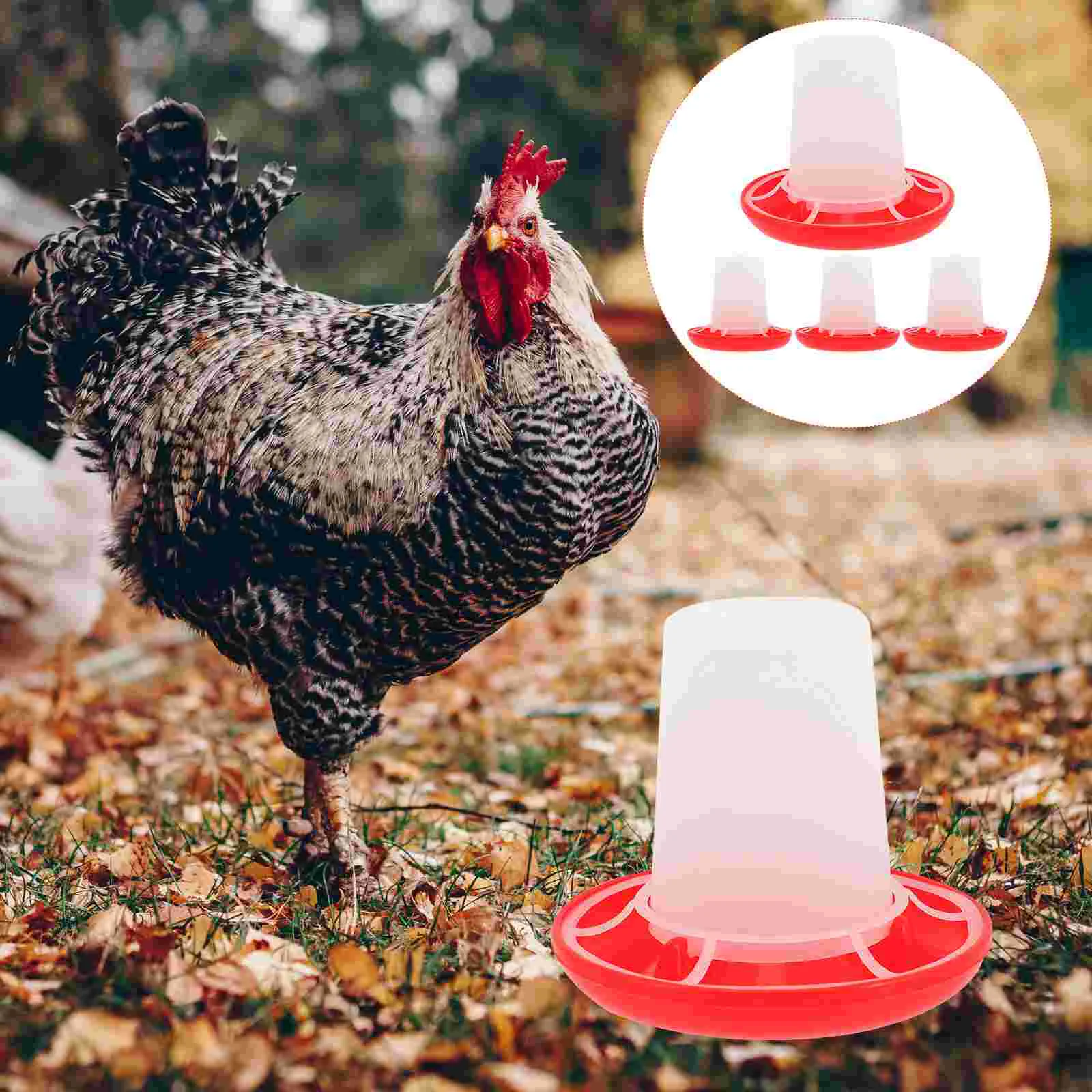 

4 Pcs Food Container Supply Plastic Poultry Cage Feeder Automatic Rack Feeding Supplies Containers Feeders Troughs Duck Dish
