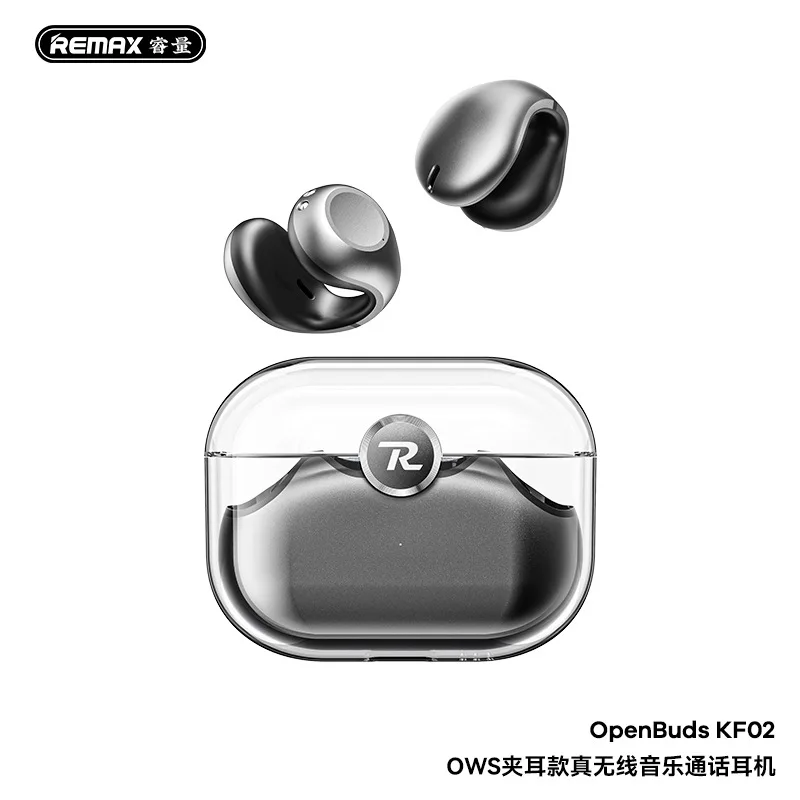 REMAX OpenBuds KF02 True Wireless Наушники с клипсой для музыкальных вызовов — удобная посадка, быстрое подключение, ENC шум — уменьшение (art.: 3920d3bbdd05d) - 3920d3bbdd05d