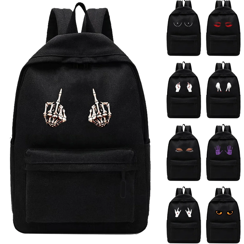 

Women Backpack Multifunction Double Zipper Teenager Laptop Backpack Student Shoulder Bag New Chest Print Korean Style Schoolbag