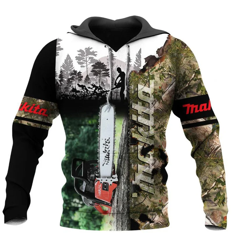 

Модная Осенняя толстовка с капюшоном машинка с принтом бензопилы 3D мужская толстовка на молнии унисекс в стиле хип-хоп Уличная Повседневна...