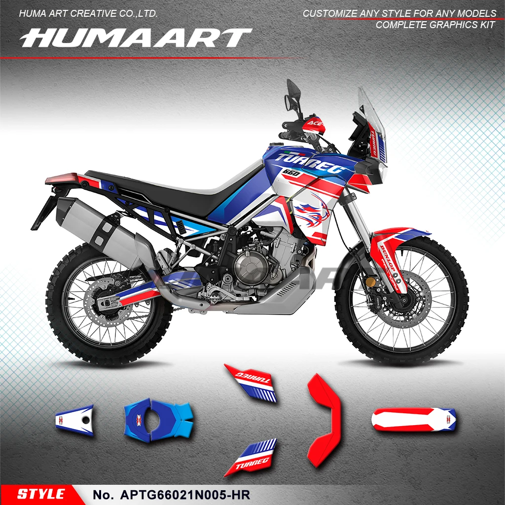 Huпера гоночная графика UV-стойкий виниловый комплект для Aprilia Tuareg 660 2021 2022 APTG66021N005-HR