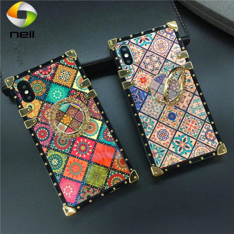 

Роскошный квадратный чехол для телефона в клетку с цветами для Samsung Note 20 Ultra S20 Plus S10 S21 PLUS S8 S9 9 10 8 J4 J6 A51 A50 A70 A71