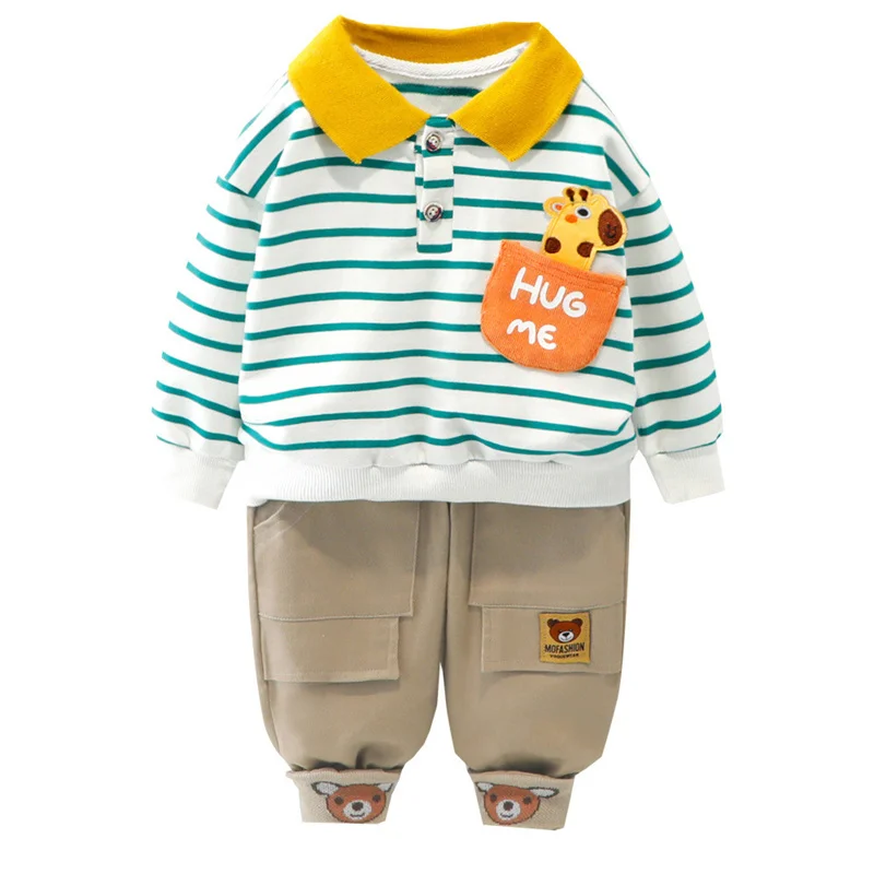 Infantil Baby Boys Suits Newborn Clothing Set Kids Letter Tracksuit Tops Pants Children Spring Outfits Girls sets | Детская одежда и