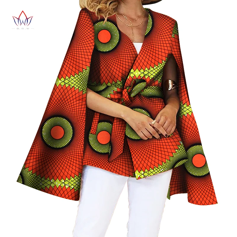 Autumn African Trench Coat for Women Plus Size Clothing Africa Print Outfits Dashiki Office Outwear WY5858 | Тематическая одежда и