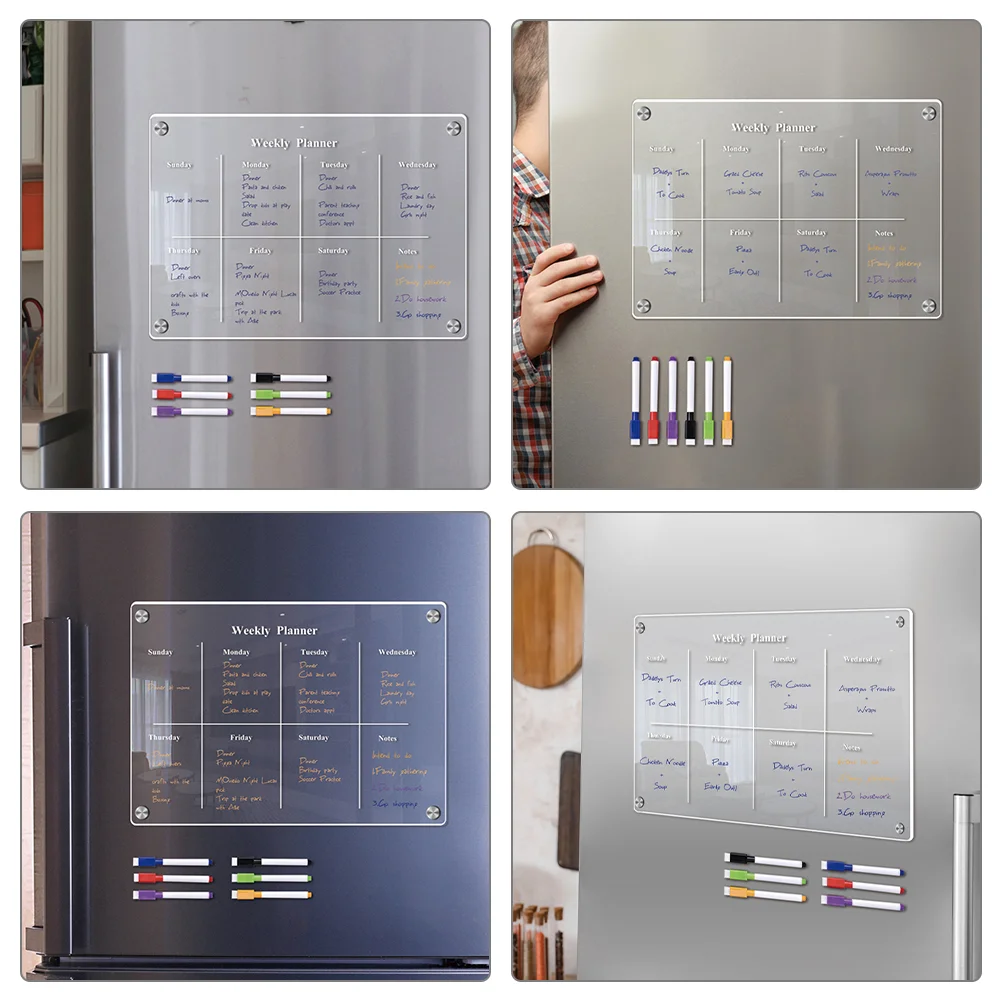 

Whiteboard Magnetic Transparent Refrigerator Blank Memo Reminder Note-taking Acrylic Dry Erase Fridge Clear