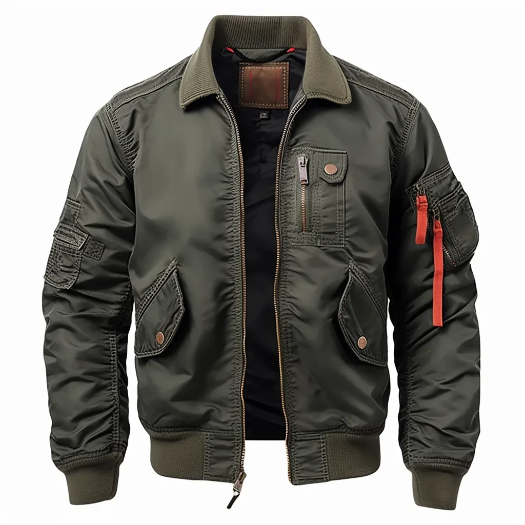 

Mens Vintage Casual Flight Jacket Light Air Bomber Military Jacket