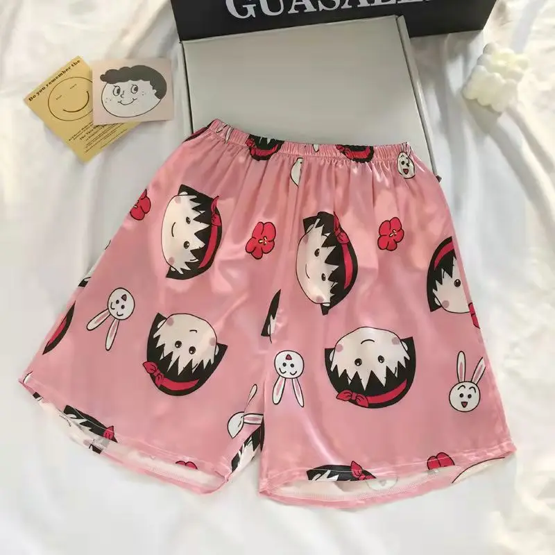3 Pieces Set Pajama Summer Thin Nightwears for Girls Women Kawaii Strawberry Bear Pink Pijama with Shorts Pants Anime Cozy Ins