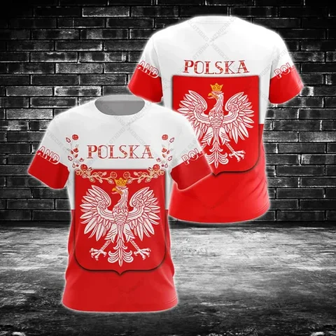 Мужская футболка с принтом польского флага