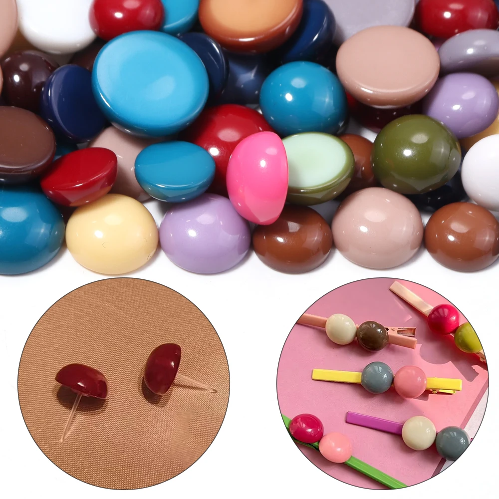 Фото 10-20 шт. 12/14/16/18 мм разноцветные полукруглые кабошоны из смолы с плоским основанием для самостоятельного изготовления сережек, заколок и декоративных аксессуаров №5