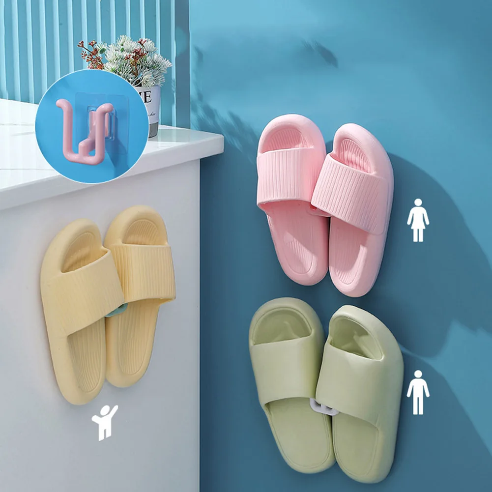 

Стеллаж для тапочек без пробивания отверстий, простой крючок для тапочек, сушилка для туалета, для спальни, настенного крепления