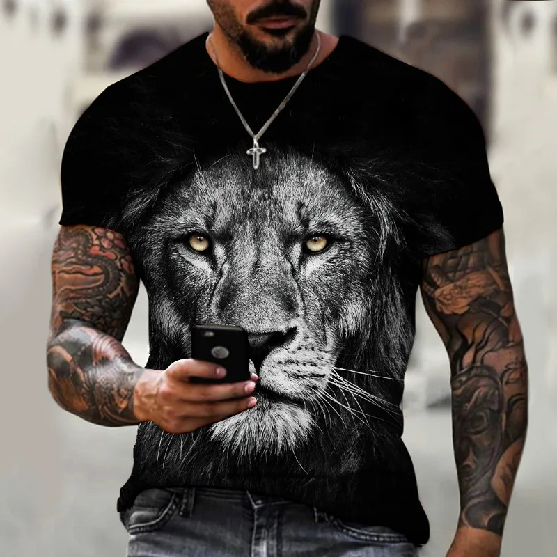 

Summer Animal 3D Printed T-shirt For Men Fashion Casual Loose T Shirt Oversize Round Neck Tshirt High Quality Street Sport Tops