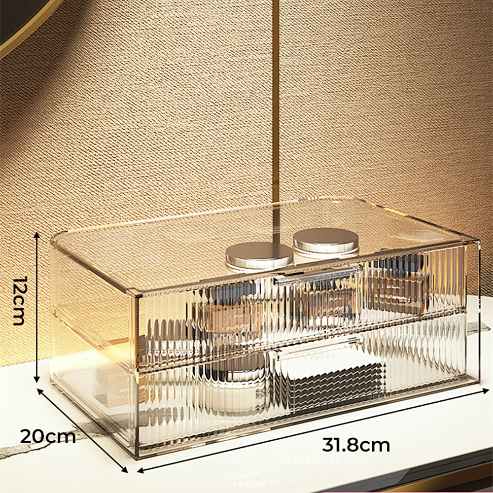 

Cosmetics Drawer Shelving Thickened Pet Material Transparent Dustproof Large Capacity Desktop Vanity Lipsticks Skin Care Storage