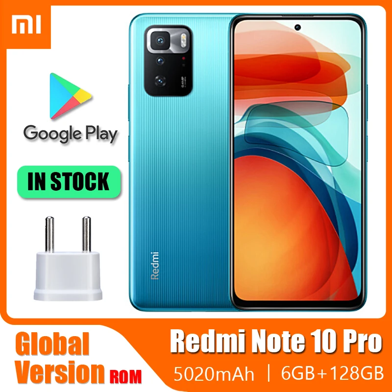 Смартфон Xiaomi Redmi Note 10 Pro, телефон с глобальной прошивкой, телефон с двумя Sim-картами, 5000 мАч, сотовый телефон 64 мп
