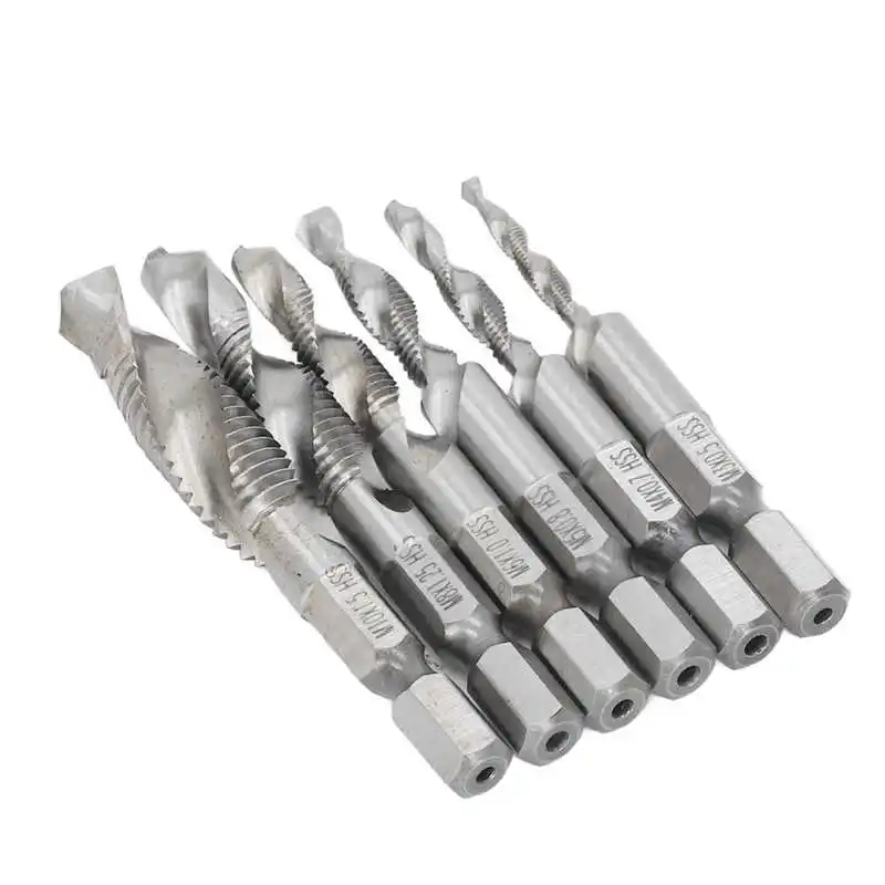 

Combination Drill Tap Set 3 in 1 HSS High Hardness Composite Drilling Screw Tapping Tool M3 M4 M5 M6 M8 M10 for Cast Iron